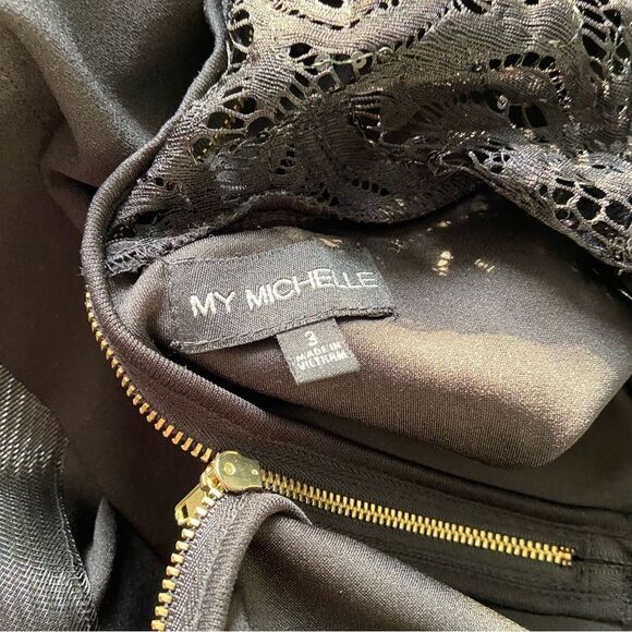 Black Mini Homecoming Dress Lace Back Semi Formal Hoco Party Chic Whimsigoth - Picture 8 of 10